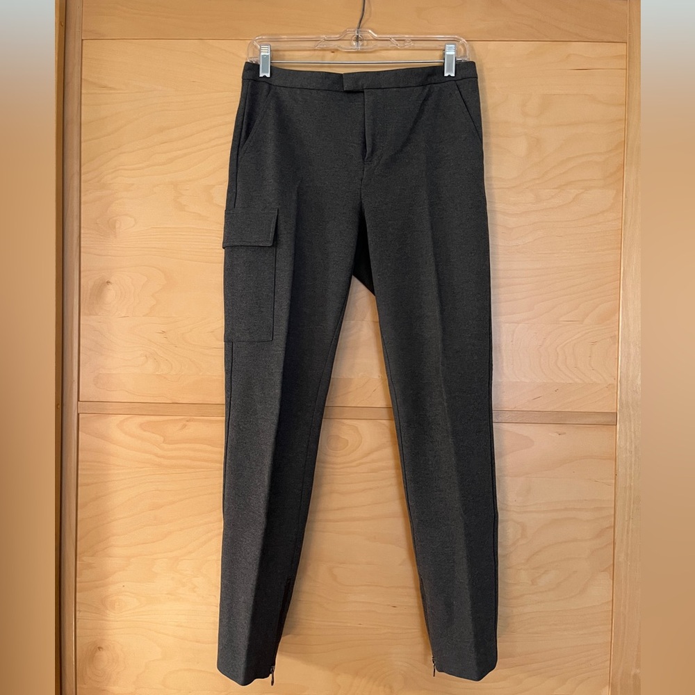 ATM Women’s Charcoal Gray Heavy Jersey Knit Cargo Pants - Size 6